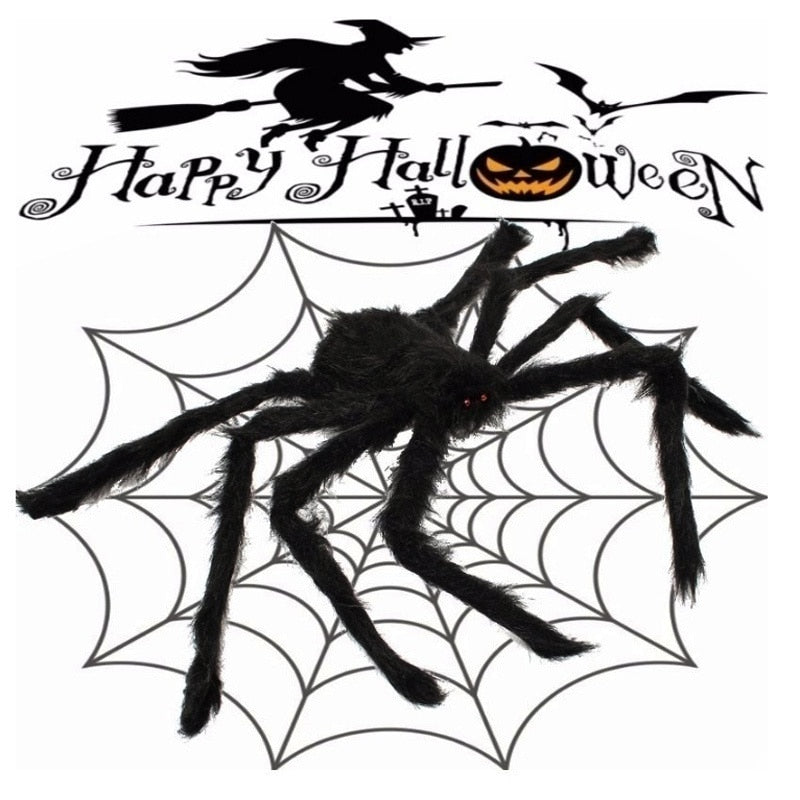 Creepy Crawly Giant Black Spider Halloween Decor