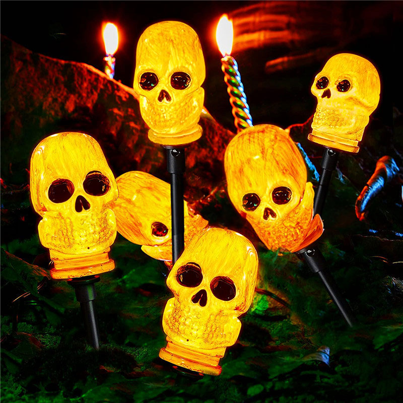 Ghoulish Glow Skull Pathway Lights