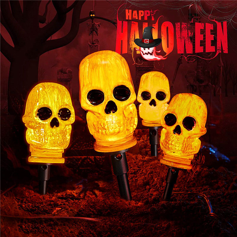 Ghoulish Glow Skull Pathway Lights