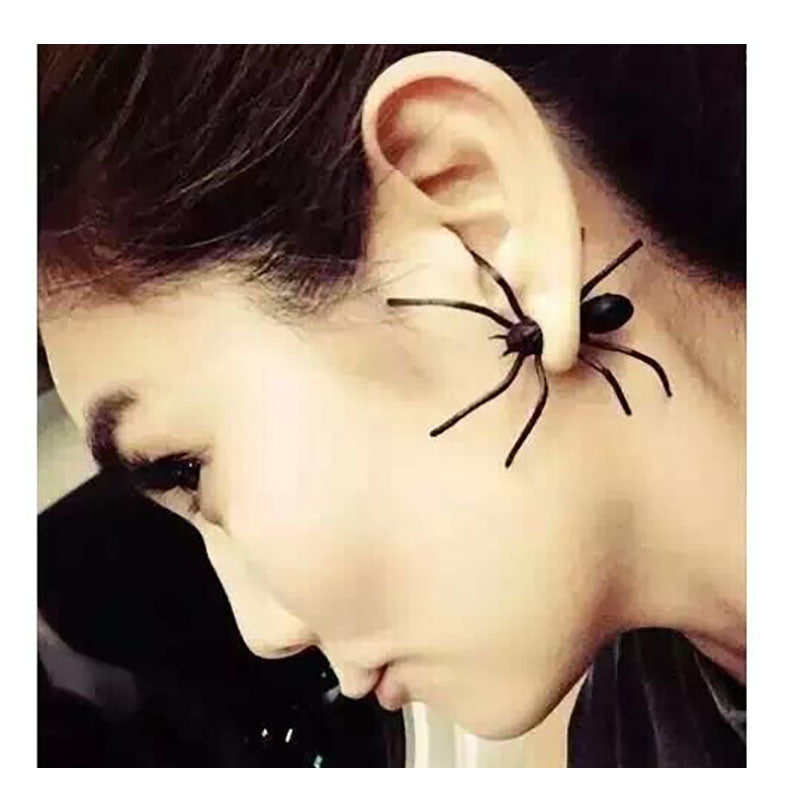 Creepy Black Spider Earrings