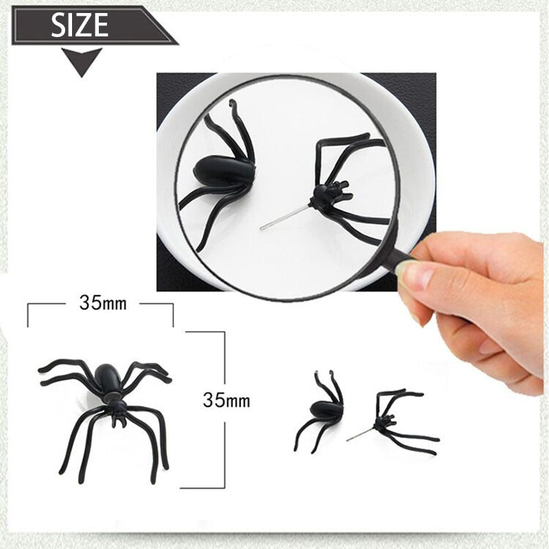Creepy Black Spider Earrings